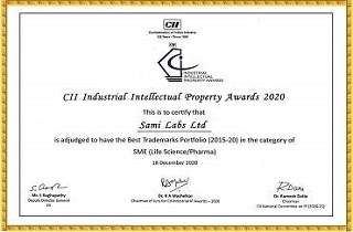 Sami-Sabinsa Group Recognized by Confederation of Indian Industry (CII) for Best Portfolios of Patents and Trademarks at Intellectual Property Awards